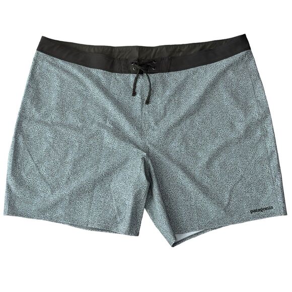 Patagonia Men's - Hydropeak Boardshorts 18" Swim Trunk Forge Grey Print Size 44 - Picture 1 of 7